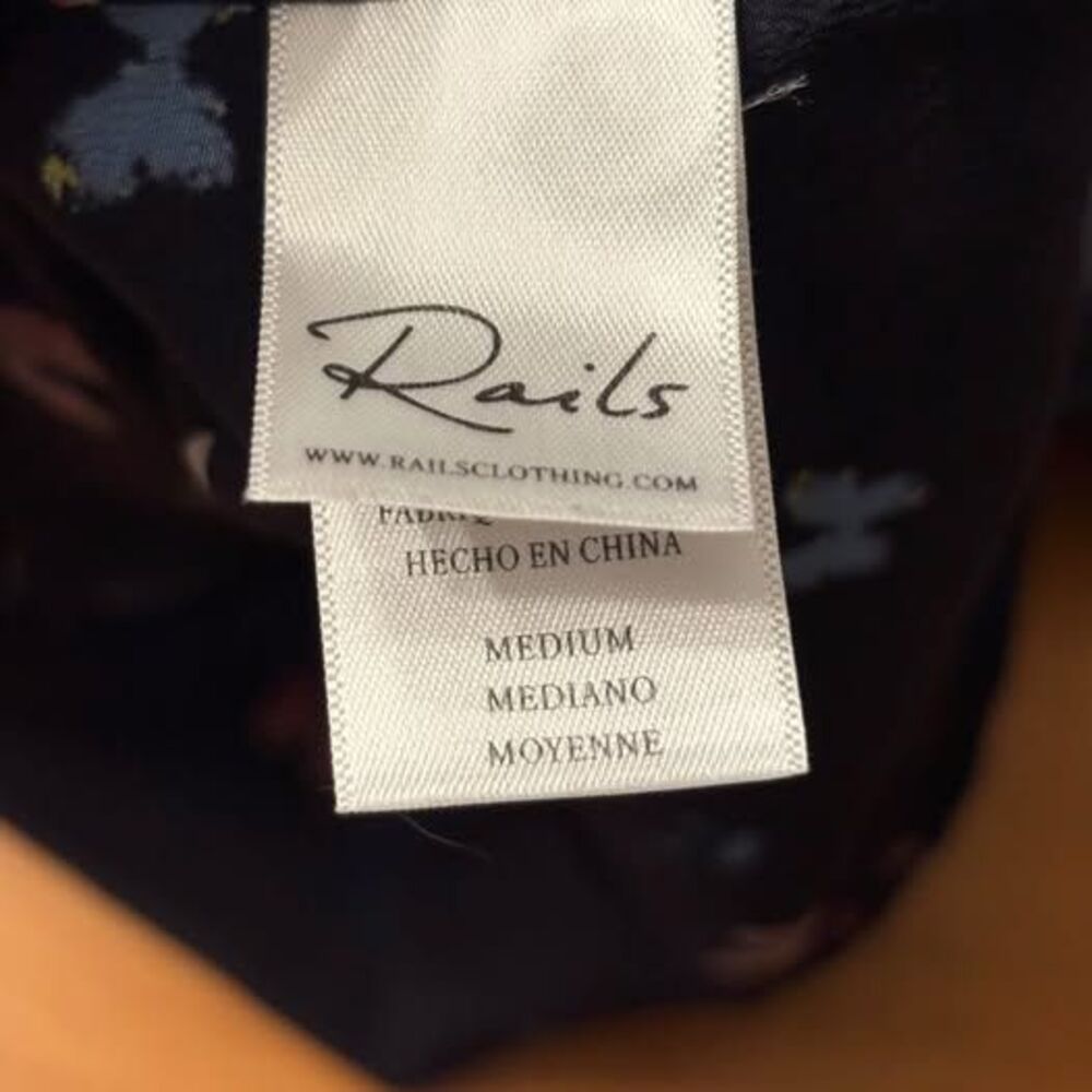 Rails 100% Silk Black Colorful Butterfly Long Sle… - image 6